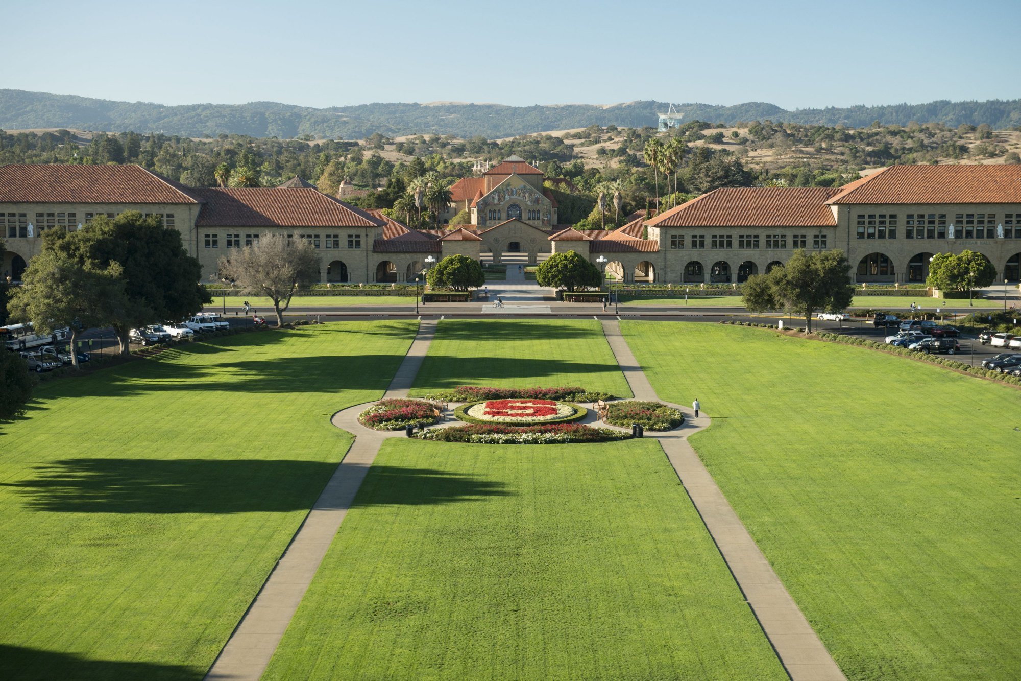 View of the front of Stanford Campus